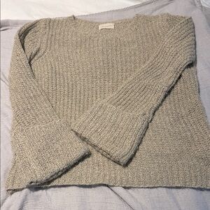 Dreamers Heather Gray Ribbed Knit Sweater